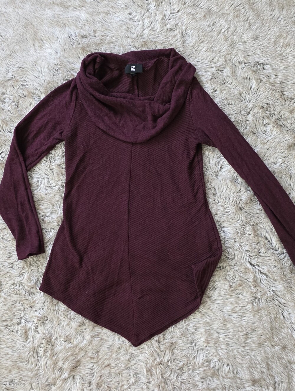 IZ Byer Cowlneck Pointed Hem‎ Sweater Purple Women's Size XS